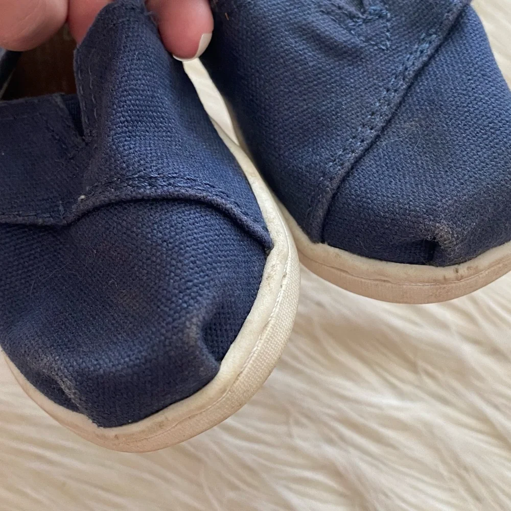 Toms Kids Blue Canvas Alpargata Slip-On Baby Shoes